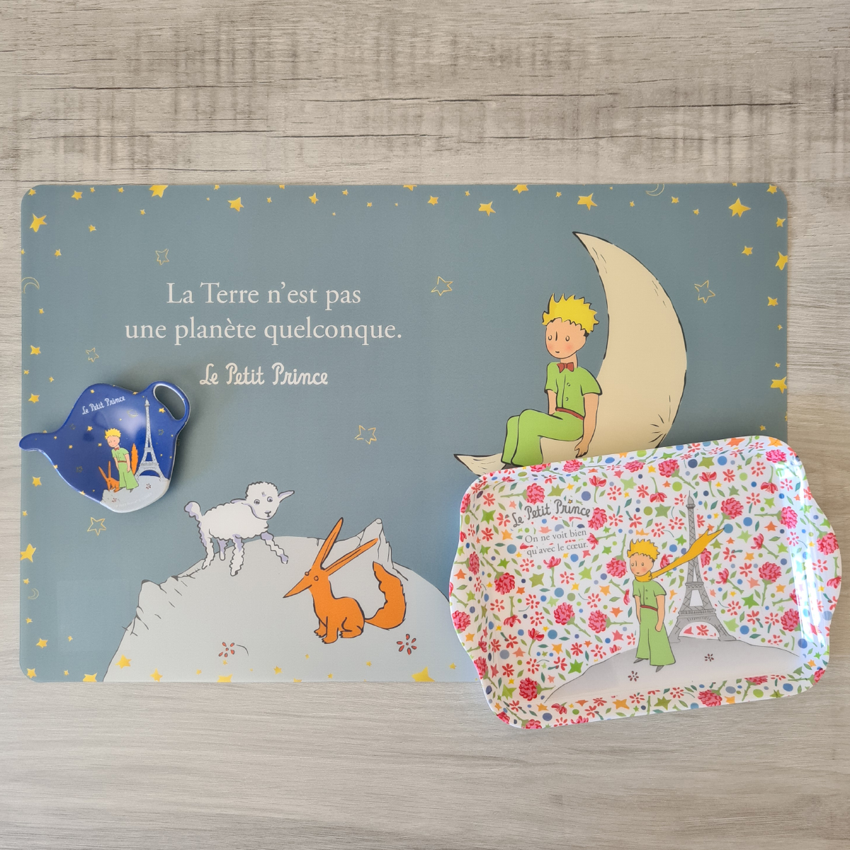 Set de table Le Petit Prince gris bleu