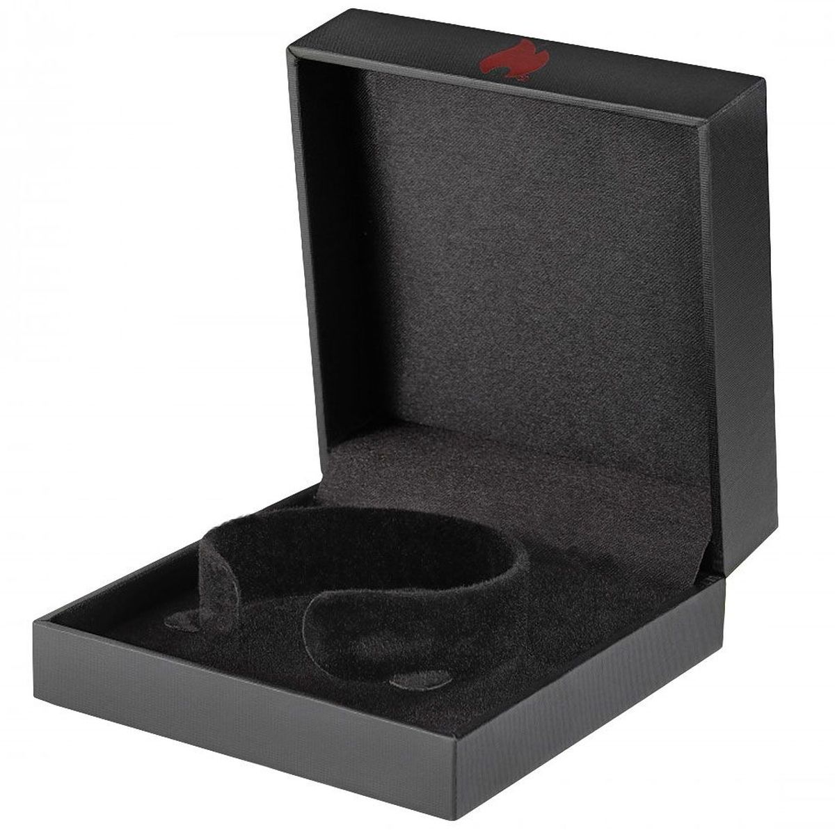 Bracelet plat Zippo de cuir tress et inox noir et argent