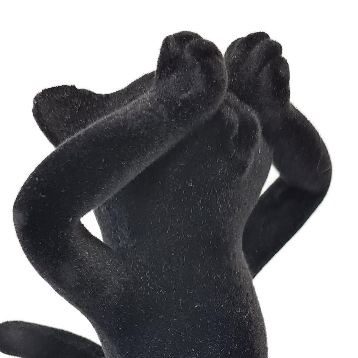 Figurine chat en rsine Noire Floque - Ne Voit Rien