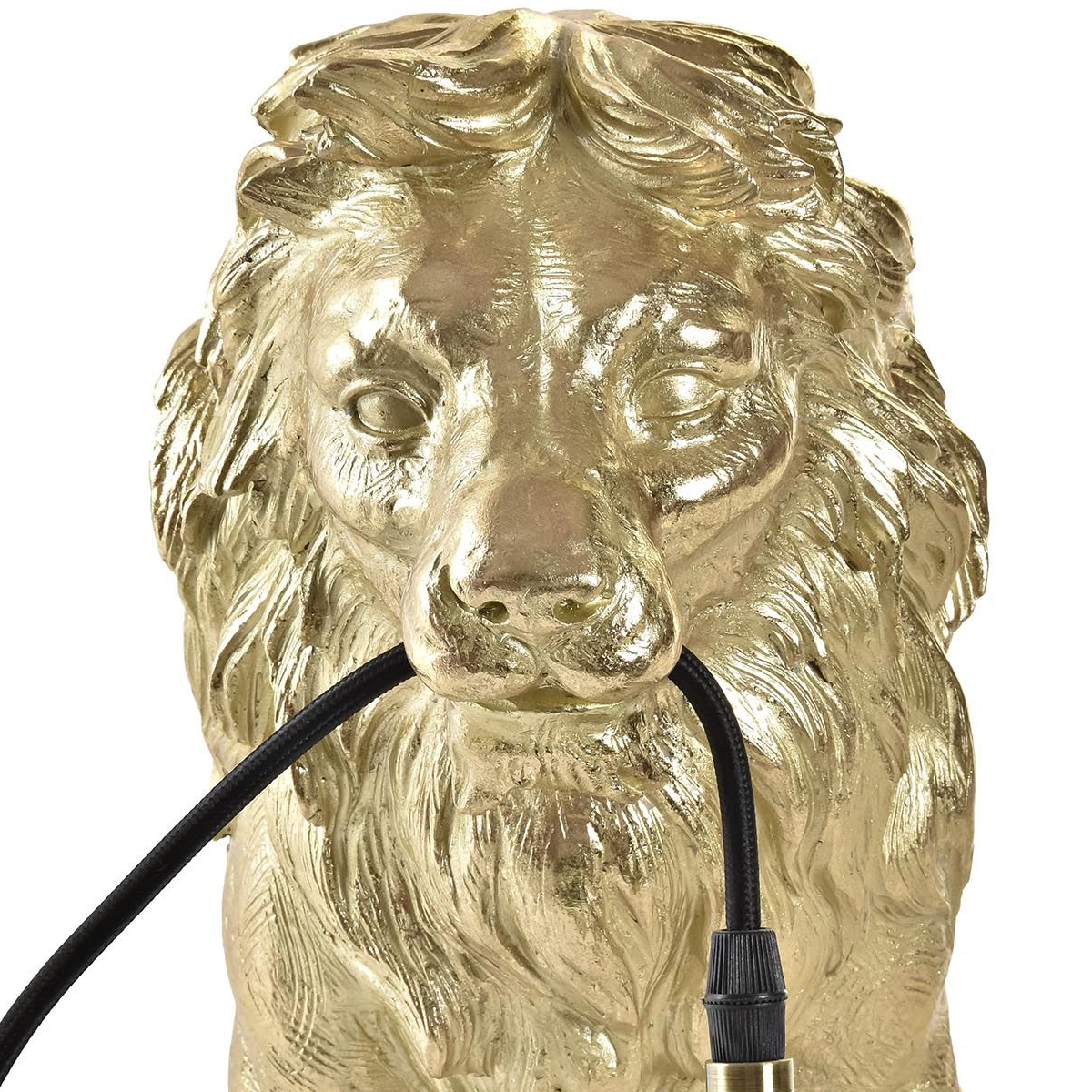 Lampe  poser lion dor 35.5 cm