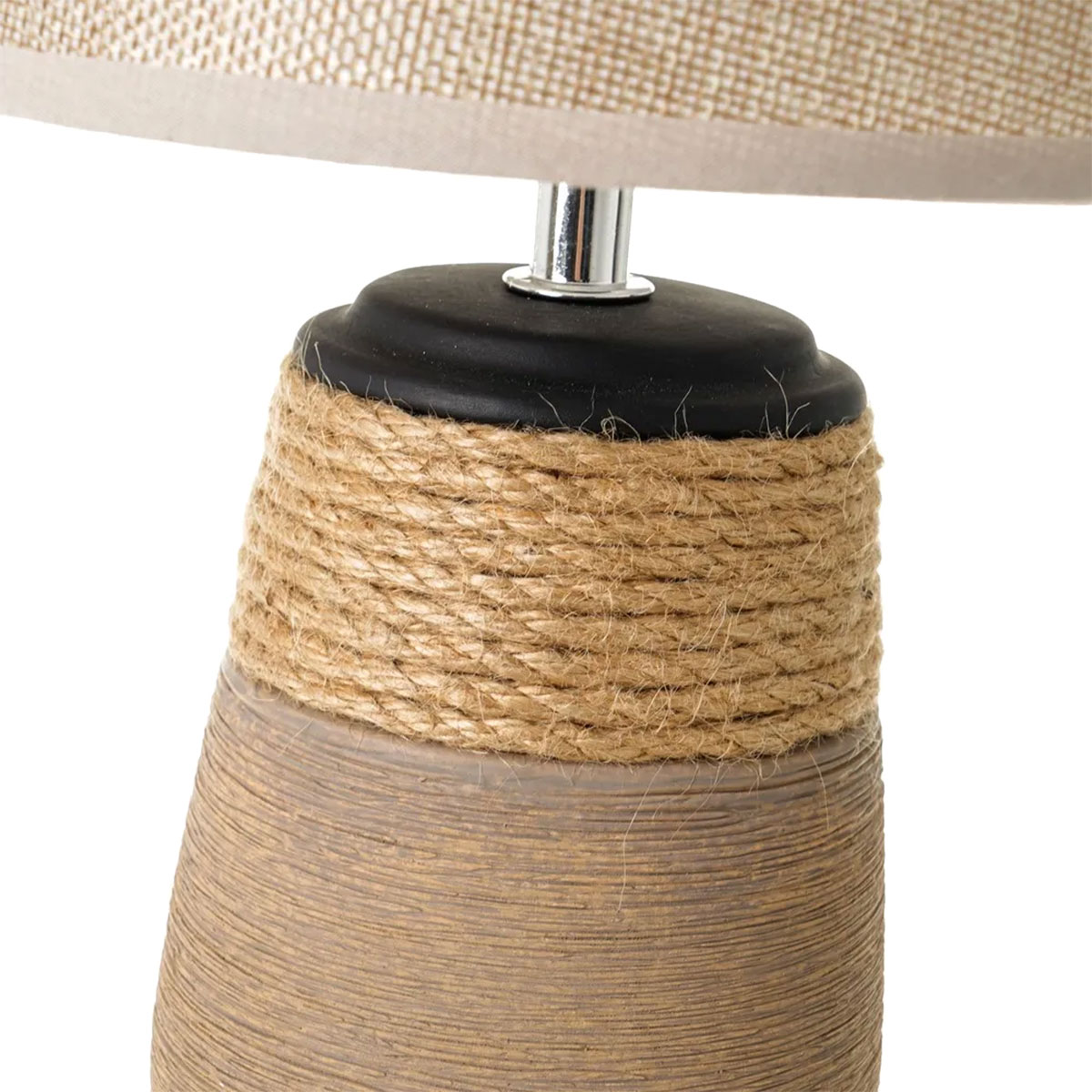 Lampe en cramique et corde 30 cm
