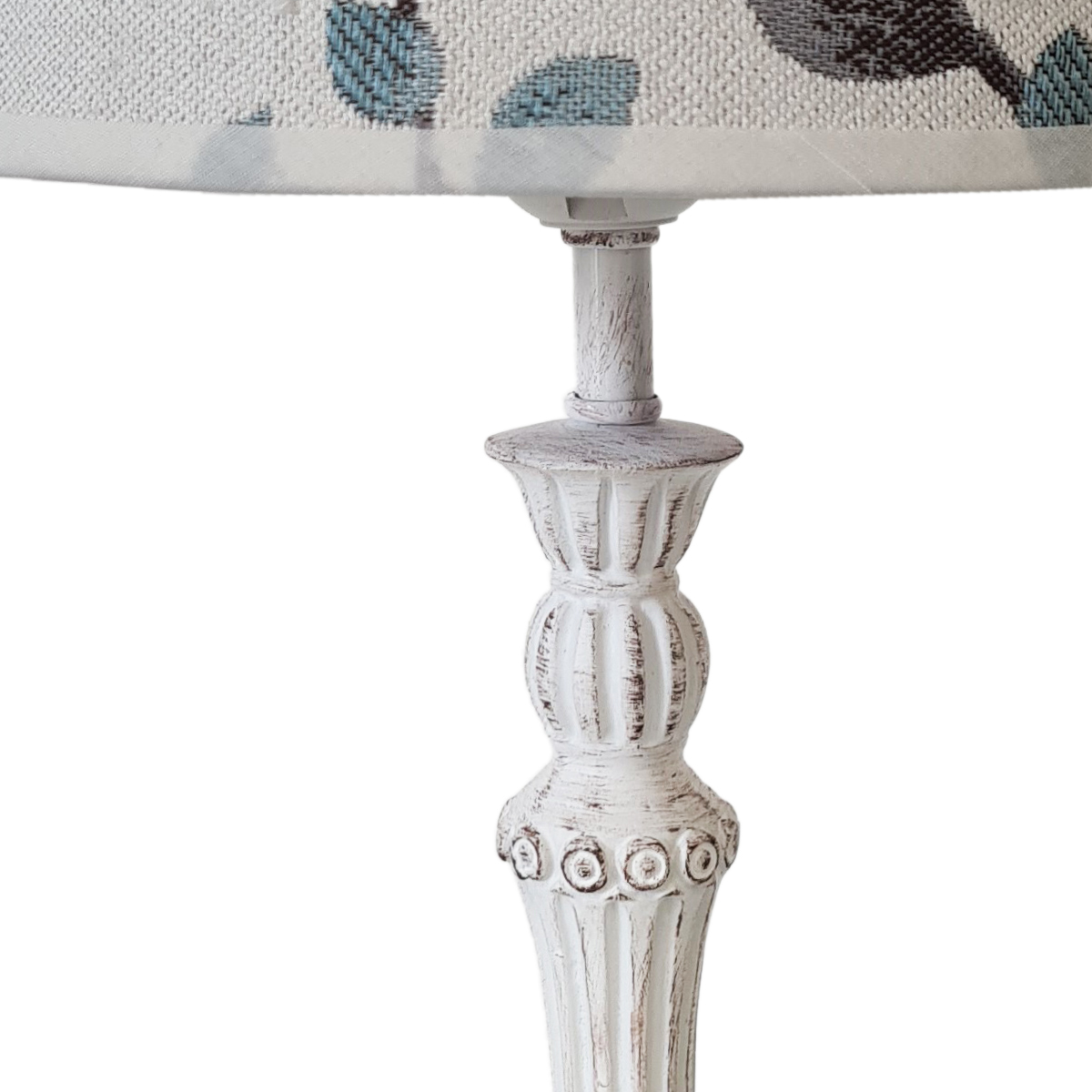 Lampe de table pied patin blanc 43 cm