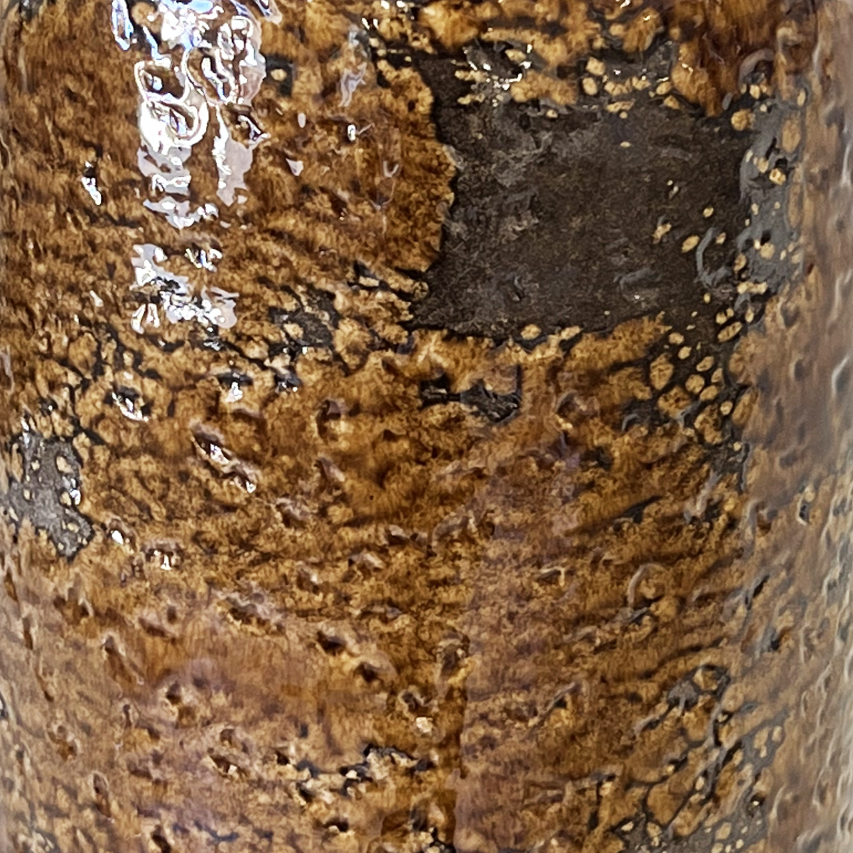 Vase artisanal marron vitrifi 29 cm