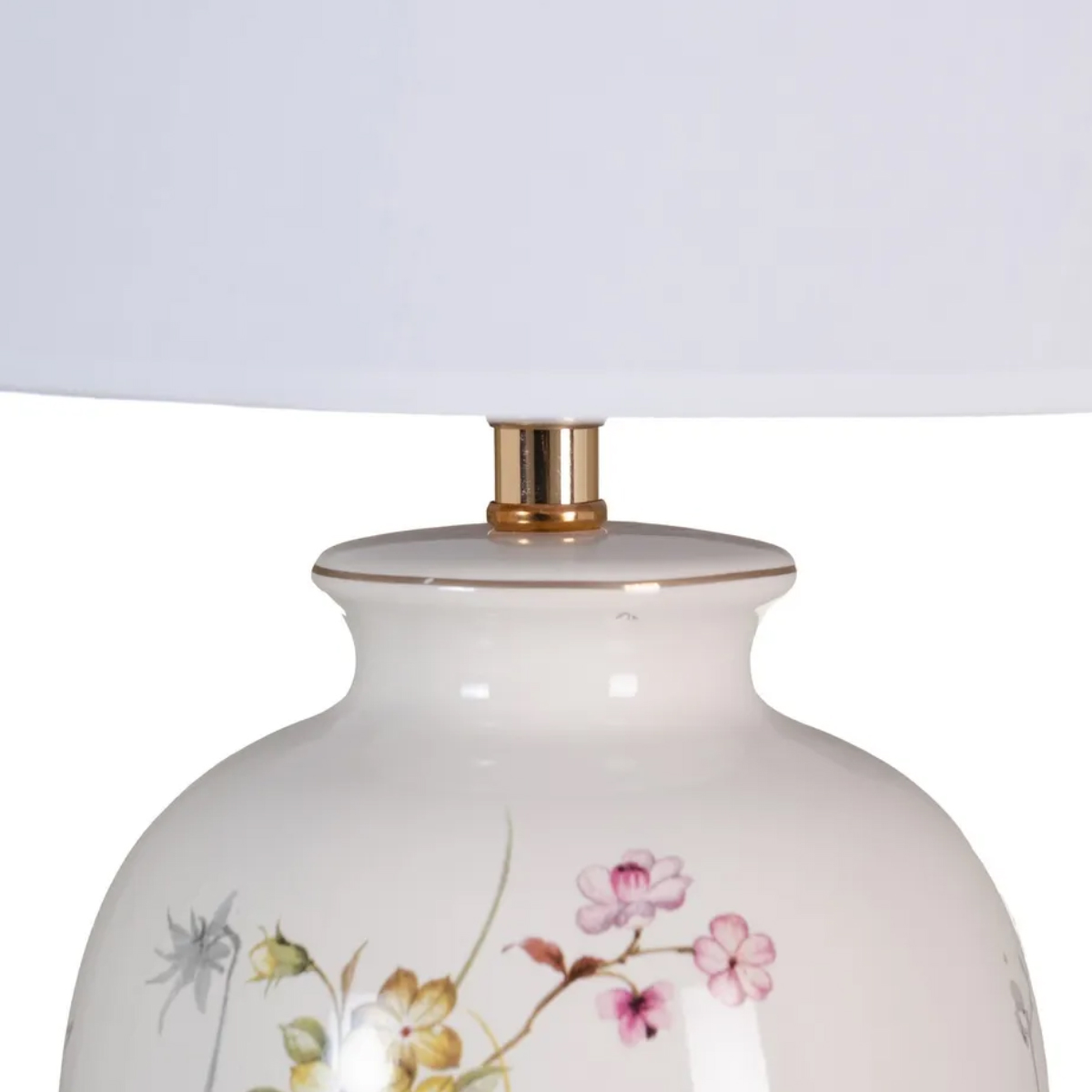 Lampe en cramique floral 54 cm