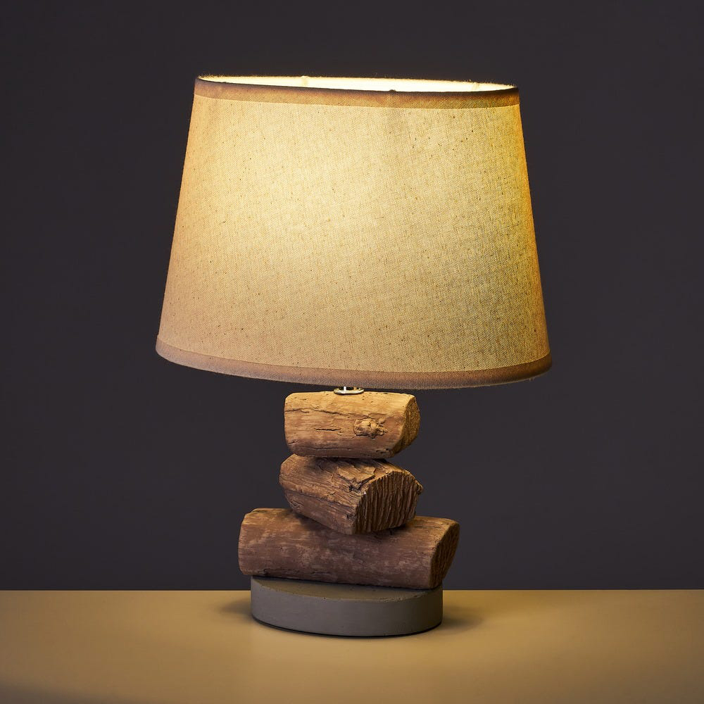 Lampe rondin en ciment 36 cm