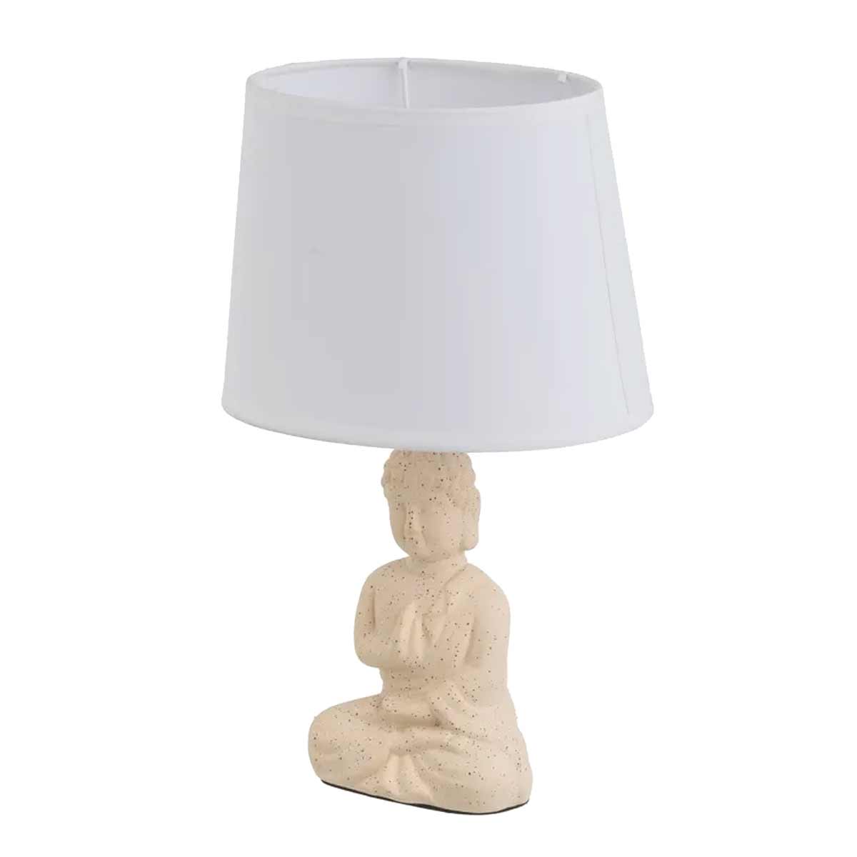Lampe cramique Bouddha beige 34 cm