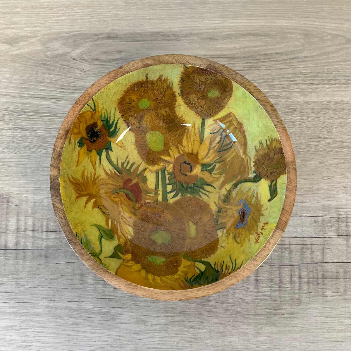 Grande coupelle en bois ronde Tournesols - Van Gogh