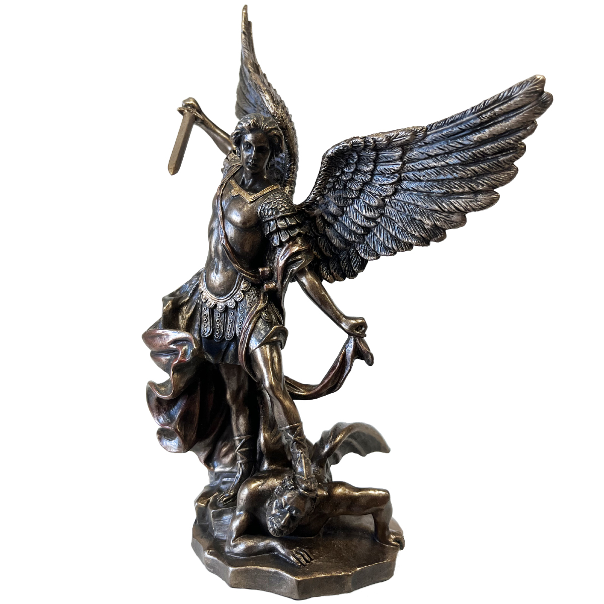 Statuette Saint Michel de couleur bronze