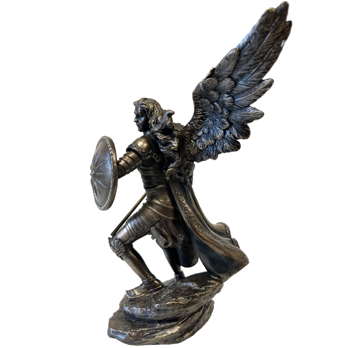 Statuette Saint Raphal de couleur bronze