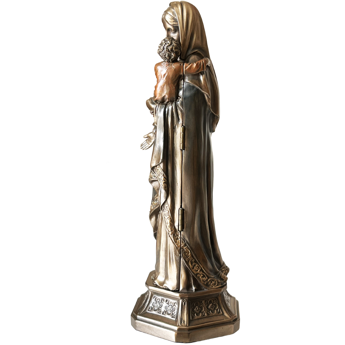 Statuette Vierge  l'enfant de couleur bronze