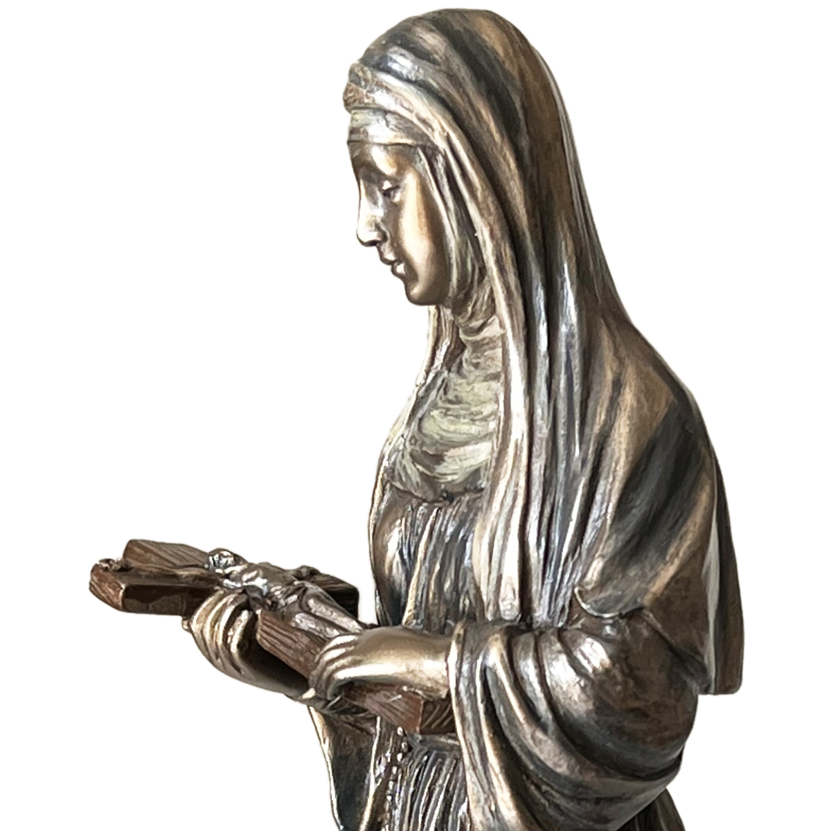 Statuette sainte Rita de couleur bronze