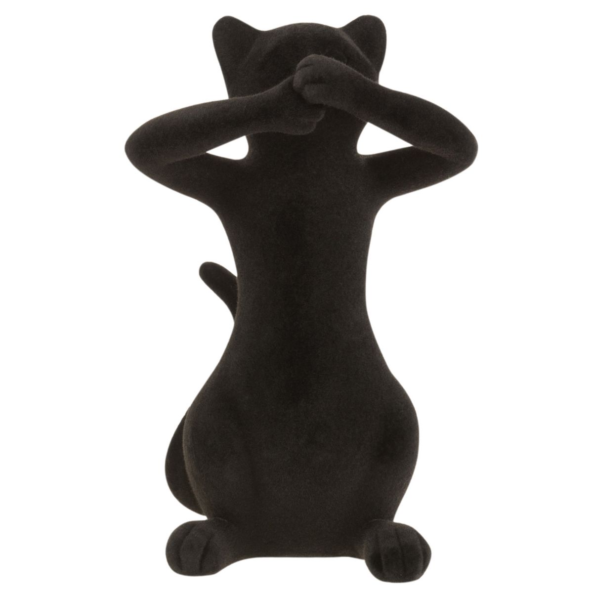 Figurines chats en rsine Noire Floque Les Chats de la Sagesse