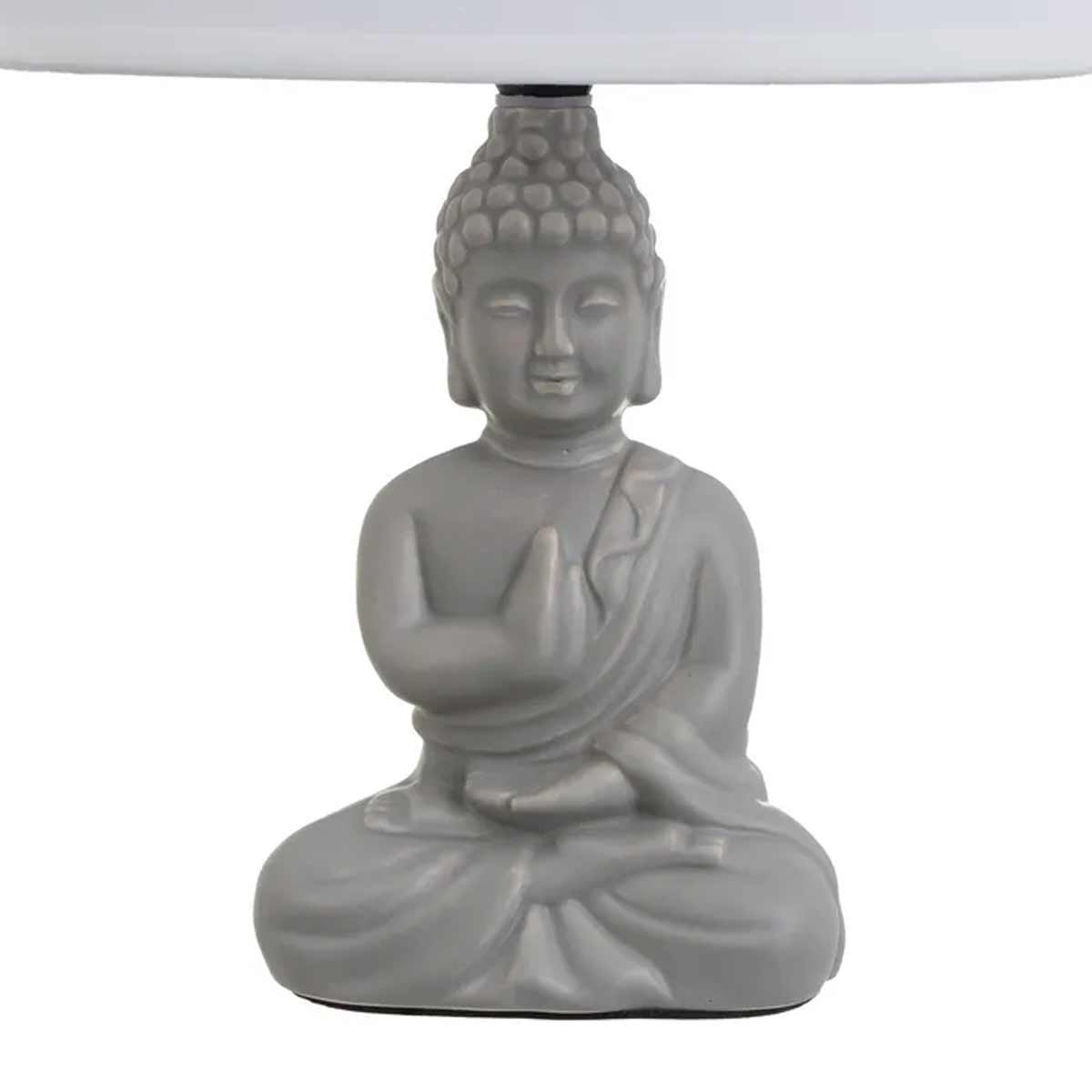 Lampe cramique Bouddha gris 34 cm