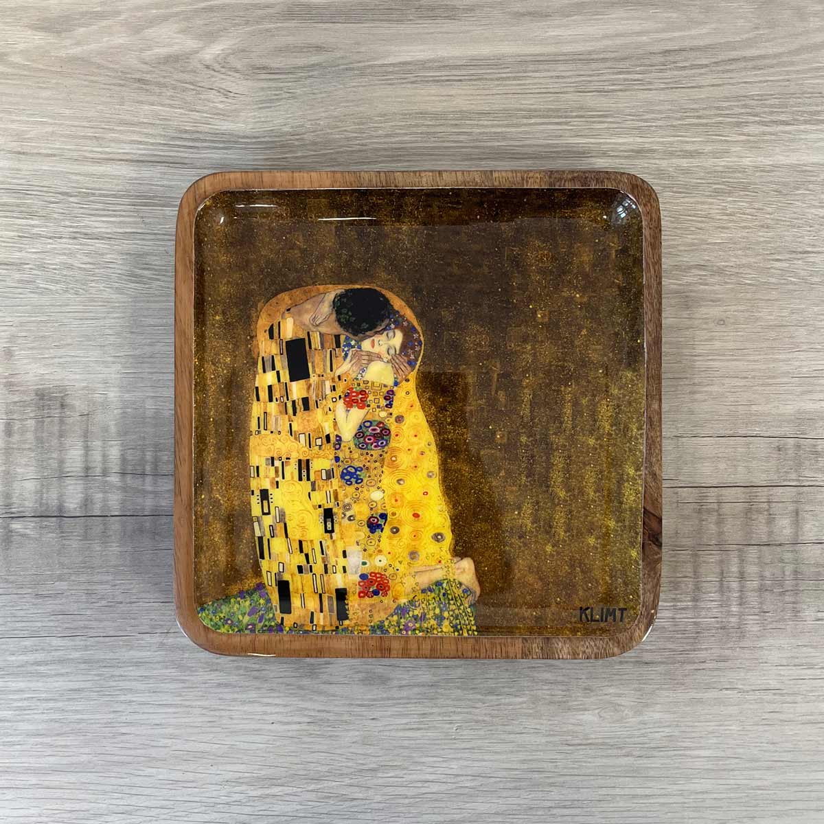 Coupelle en bois carr Klimt - Le Baiser