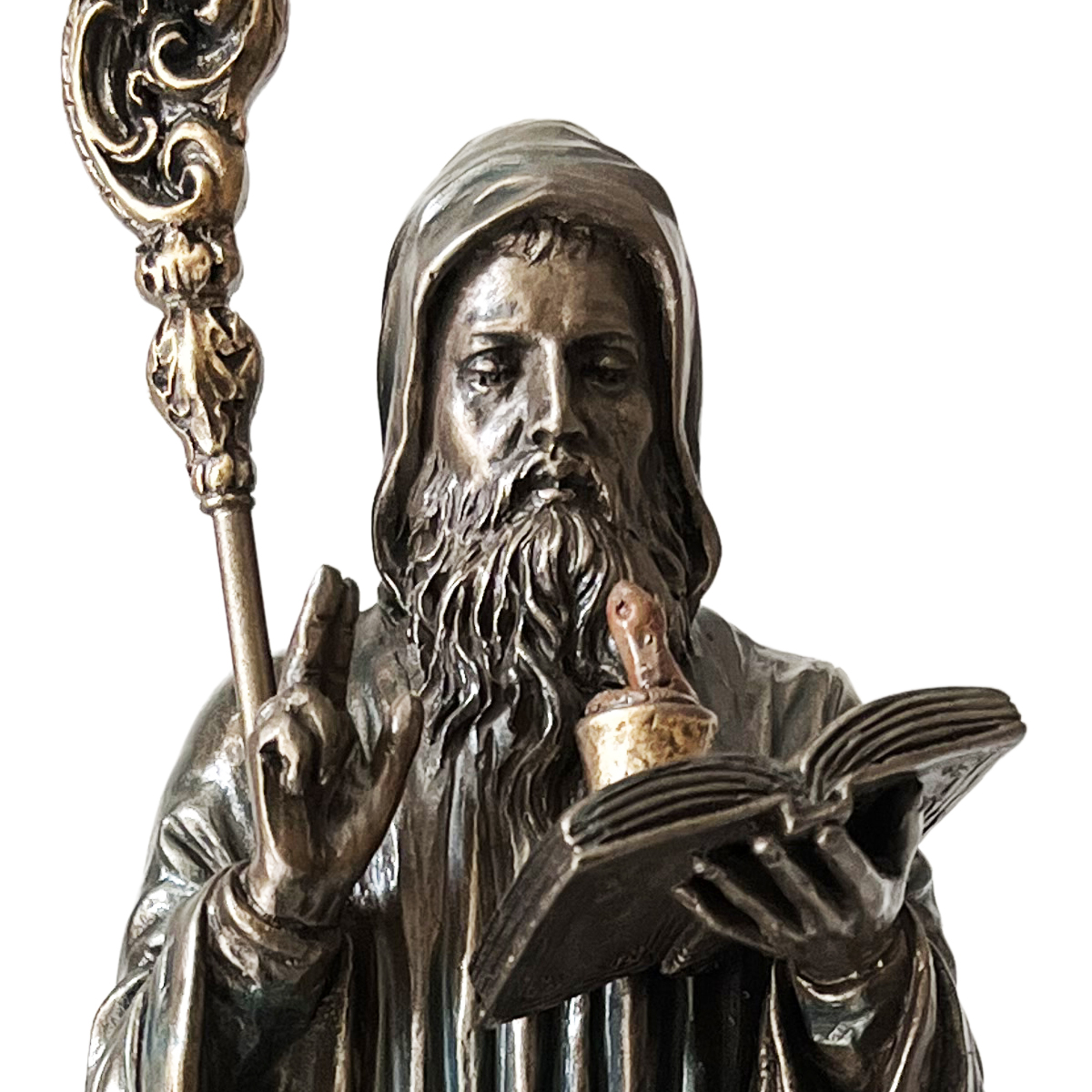 Statuette Saint Benot de couleur bronze