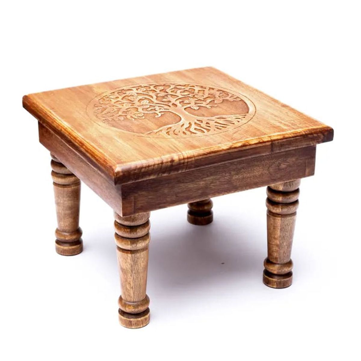 Mini Table d'appoint en bois Arbre de vie