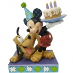 Figurine de Collection Happy Birthday Mickey et Pluto