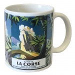 Tasse en cramique blanche rtro - Visitez la Corse