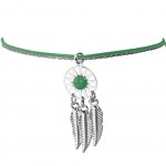 Bracelet Vert pour femme fantaisie thme Indien Argente