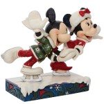 Figurine de collection Mickey et Minnie patin  glace
