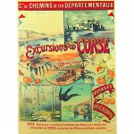 Affiche ancienne de Corse Excursions