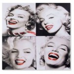Quadriptyque en toile et bois Marilyn 60 x 60 cm