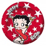 Cendrier rond métallique Betty Boop étoiles