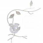 Soliflore en mtal feuillage blanc