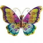 Papillon de dcoration murale 21 x 24 cm - modle multicolore