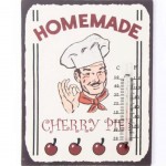 Plaque métallique Thermomètre rétro Cherry Pie