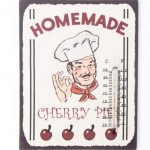 Plaque mtallique Thermomtre rtro Cherry Pie