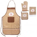 Set cuisine Adulte Tablier Gant Manique et Torchon Bistro Marron Set cuisine Adulte Tablier Gant Manique et Torchon Bistro Marron
