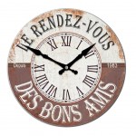 Pendule 1983 ronde en bois 28 cm Pendule 1983 ronde en bois 28 cm