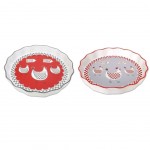 Plat  tarte en cramique Poules Modle Gris uniquement