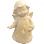 Mini-Statuette Coeur Ange-Gardien lumineux en porcelaine Mini-Statuette Coeur Ange-Gardien lumineux en porcelaine