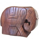 Boite éléphant puzzle en bois sculpté Boite éléphant puzzle en bois sculpté