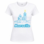 T-shirt Femme Marseille Blanc Taille S � CBKr�ation