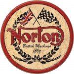 Dcora mtallique Ronde Norton Motorcycle 29.5 cm