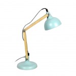 Lampe de table bleu mat et Bois Lampe de table bleu mat et Bois