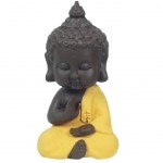 Statuette en résine Bouddha méditant - Jaune