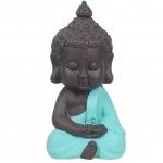 Statuette en résine Bouddha méditant - Bleu