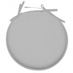 Galette de chaise ronde en polyester gris