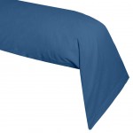 Une taie de traversin en coton bleu jean 45 x 185 cm