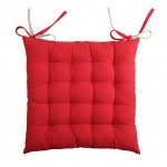 Coussin de chaise bicolore rversible en coton lin et rouge