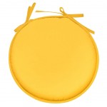 Galette de chaise jaune ronde en polyester