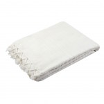 Plaid Jeté de lit Romancy à franges 230 x 250 cm - Ecru Plaid Jeté de lit Romancy à franges 230 x 250 cm - Ecru
