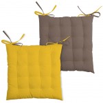 Coussin de chaise - 2 faces Moutarde taupe 40 cm Coussin de chaise - 2 faces Moutarde taupe 40 cm