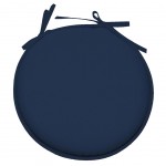 Galette de chaise bleu pétrole ronde en polyester