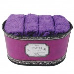 4 serviettes d'invit en coffret cadeau en mtal