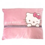 Coussin velours range pyjama Hello Kitty ruban